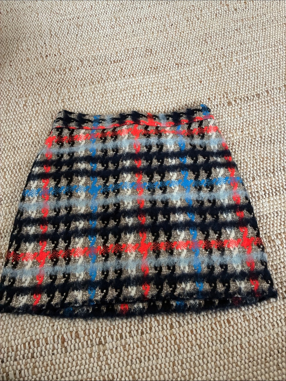 Milly Size 6 Plaid Mini Skirt in Black, Red & Blue